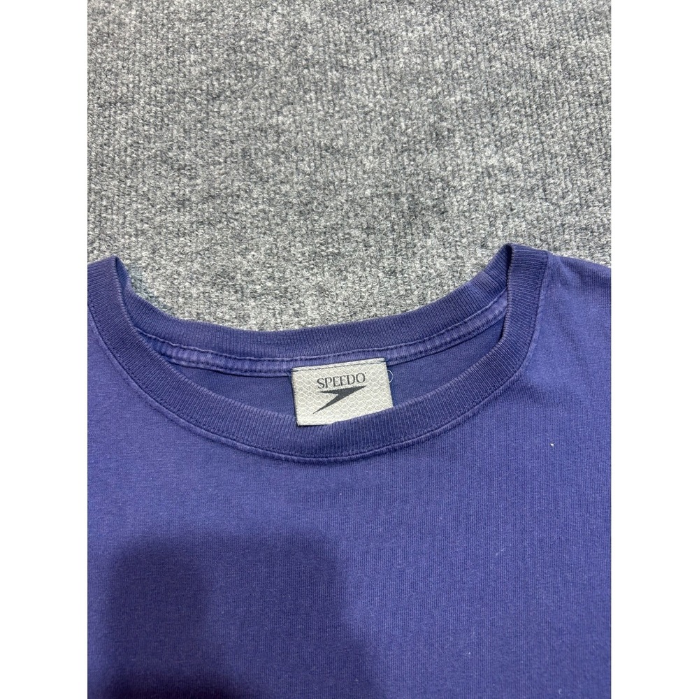 Vintage Speedo Mens Short Sleeve T-Shirt Navy Blue cotton Single Stitch Size L - Picture 8 of 16
